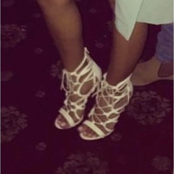 Charlotte Russe White Lace Up Heels - Picture 7 of 7